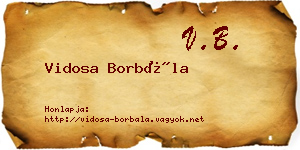 Vidosa Borbála névjegykártya
